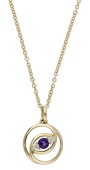 An amethyst and diamond pendant by Kiki McDonough, the circular-cut amethyst between brilliant-cut diamonds within...