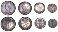 Victoria (1837-1901), Maundy Set, 1898 (ESC 3556; S 3943) [4]. Toned, good extremely fine	 £100-£120