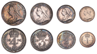 Victoria (1837-1901), Maundy Set, 1894 (ESC 3552; S 3943) [4]. Toned, extremely fine	 £100-£120