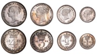 Victoria (1837-1901), Maundy Set, 1882 (ESC 3538; S 3916) [4]. Prettily toned, mint state	 £100-£120