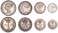 Victoria (1837-1901), Maundy Set, 1879 (ESC 3533; S 3916) [4]. Prettily toned, good extremely fine	 £100-£120