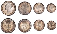 Victoria (1837-1901), Maundy Set, 1887, young head (ESC 3544; S 3916) [4]. Prettily toned and lustrous, mint state	...