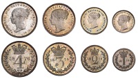 Victoria (1837-1901), Maundy Set, 1876 (ESC 3529; S 3916) [4]. Prettily toned and lustrous, mint state	 £120-£150