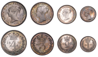 Victoria (1837-1901), Maundy Set, 1870 (ESC 3522; S 3916) [4]. Prettily toned, good extremely fine	 £100-£120