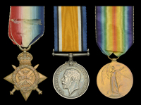 Three: Lance Sergeant S. Ellis, Coldstream Guards, who deserted in 1915 

1914 Star (9575 Pte. S. Ellis. C.Gds:);...