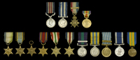Miniature Medals: Military Medal, G.VI.R.; Egypt and Sudan 1882-89, undated reverse; 1914 Star, with clasp; Victory...