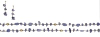 A tanzanite bead necklace and earrings by Ingeborg Bratman, the tumbled tanzanite beads with polished boule spacers,...