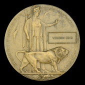 The Great War Memorial Plaque to Lieutenant V. King, Royal Marines attached Royal Air Force, an R.E.8 Observer with...