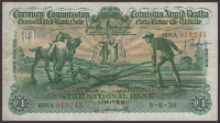 Currency Commission, National Bank Ltd, £1, 5 June 1939 serial number 40NA019243, Brennan and Russell signatures,...