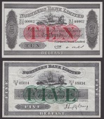 Northern Bank Limited, £1, 1 January 1940, serial number N-I/H 028873, £5, 1 August 1943, serial number N-I/S...