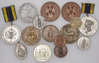 Nautical College, Pangbourne, Founders’ Medal, an unsigned bronze award,  unnamed,  45mm; together with other base...