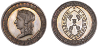 Victoria, Golden Jubilee Celebrations at Reading, 1887, a silver medal by Bracher and Sydenham, veiled and crowned...