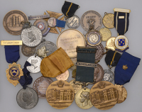 Grand National Archery Meeting, a silver award medal by B. Wyon, diademed head of Apollo left, bow behind, rev....