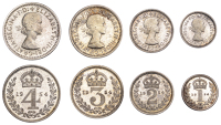 Elizabeth II (1952-2022), Sterling issues, Maundy Set, 1954 (ESC 4563; S 4131) [4]. About as struck, in case of...