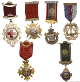 RAOB, Coronation of Edward VII, 1902, a large silver and enamel medal by J.D., red enamel cross on ornate silver...