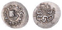 Mysia, Pergamon, Cistophoric Tetradrachm, 88-85, Cista Mystica with serpent emerging, garland wreath around, rev....