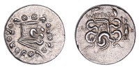 Lydia, Tralleis, Cistophoric Tetradrachm, struck by the magistrate Ptol, undated issue, c. 133-126, Cista Mystica...