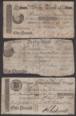 Derby Bank, for Bellairs, Sons & Co., £1, 12 February 1813, serial number A2003a, Bellairs signature, and £5, 21...