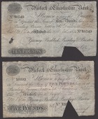 Wisbech & Lincolnshire Bank, for Gurney, Birkbeck, Barclay & Buxton, cut-cancelled £5 and £10, both 11 October...