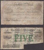 Sheffield Old Bank, for Parker Shore & Co., £5, 6 May 1840, serial number 18293, Ottley Shore signature, Craven...