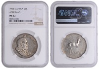 South Africa, Republic (1961-    ), Proof Rand, 1965, Afrikaans legend, 15.02g/12h (Hern 276; KM 71.2). Prettily...