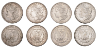 United States of America, Dollars (4), 1881o, 1883o, 1884, 1885 (KM 110) [4]. Generally good very fine	 £100-£120
