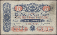 Clydesdale Bank Limited, £5, 19 June 1935, serial number V2/P 0002091, Mitchell and Young signatures, ink splodge,...