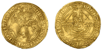 Netherlands, THORN, Margaretha van Brederode, Angelot d’or, c. 1557-77, Saint Michael slaying the dragon, rev....