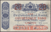 Clydesdale Bank Limited, £20, 4 June 1947, serial number U/D 0000955, Campbell and Pairman printed signatures,...