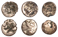 BRITISH IRON AGE, Corieltauvi, Uninscribed issues, contemporary fourrée gold Staters (3), South Ferriby type,...