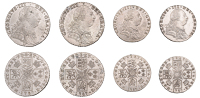 George III, Shillings (2), both 1787, Sixpences (2), both 1787 (ESC 2125, 2129, 2187, 2190; S 3743, 3746, 3748,...