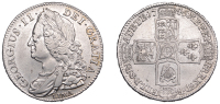 George II (1727-1760), Halfcrown, 1745 lima, edge decimo nono (ESC 1687; S 3695). Cleaned, otherwise nearly very...