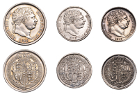 George III, Shilling, 1816, Sixpences (2), 1816, 1817 (ESC 2140, 2191, 2195; S 3790, 3791) [3]. Good very fine to...