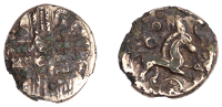 British Iron Age, CATUVELLAUNI, Uninscribed issues, a contemporary fourrée gold Stater, Middle Whaddon Chase [Big...