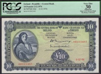 Central Bank of Ireland, £10 (2), 24 May 1973, serial number 12D688217, Whitaker and Murray signatures, and 2...