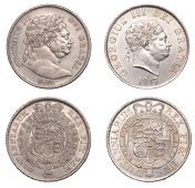 George III, Halfcrowns (2), 1816, 1817 (ESC 2086, 2096; S 3788, 3789) [2]. Both almost extremely fine	 £100-£120