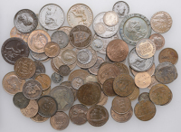 An assorted group of British coins in copper (79), various types [79]. All with residue and lacquer, nonetheless...