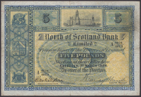 North of Scotland Bank Limited, £5, 1 March 1928, serial number A 0634/0613, Smith signature, original paper, an...