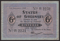 States of Guernsey, 6 Pence, 1 January 1942, serial number R2231, very fine 
GPM G235 	 £60-£80