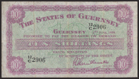 States of Guernsey, 10 Shillings, 1 June 1959, serial number 12/C 2906, Guillemette signature, very fine, this is...
