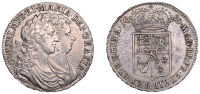 William and Mary (1688-1694), Halfcrown, 1689, first shield, caul and interior frosted, no pearls, edge primo (ESC...