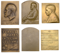 France, Death of Albert Brachet, 1930, a bronze plaque by G. Devreese, 58 x 76mm; Professor J. Castaigne, 1930, a...