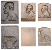 Miscellaneous, FRANCE, Franz Schrader, 1914, a bronze plaque by G.V. Leroux, 48 x 62mm; GERMANY, Death of Franz...