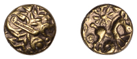 British Iron Age, REGINI, Uninscribed issues, a contemporary fourrée gold Quarter Stater, Tangmere Stub Tail type,...