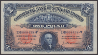 Commercial Bank of Scotland Limited, £1 (11), 4 June 1941, prefixes 25B, 25C, 25D, and 25F, 6 January 1943,...