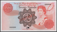 Isle of Man Government, W.Dawson, £20, ND (1979), serial number 000000, specimen number 048, red SPECIMEN...