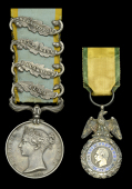 Pair: Driver Robert Smeaton, ‘I’ Troop Royal Horse Artillery, awarded the Medaille Militaire for gallantly...