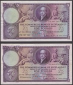 Commercial Bank of Scotland Limited, £5 (3), 1957(2), and 1958, prefixes 17X, 17Z, and 18D, all Erskine signature,...