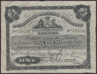Dumbells Banking Company Ltd, £1, 4 November 1899, serial number 120536, manuscript signatures of Shimmon and...