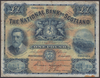 National Bank of Scotland Limited, £1, 1 January 1901, serial number C684-354, printed T.Shaw and one other...